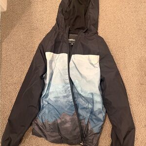 Stylish Oneill Trvlr series Black and Blue Hooded Jacket